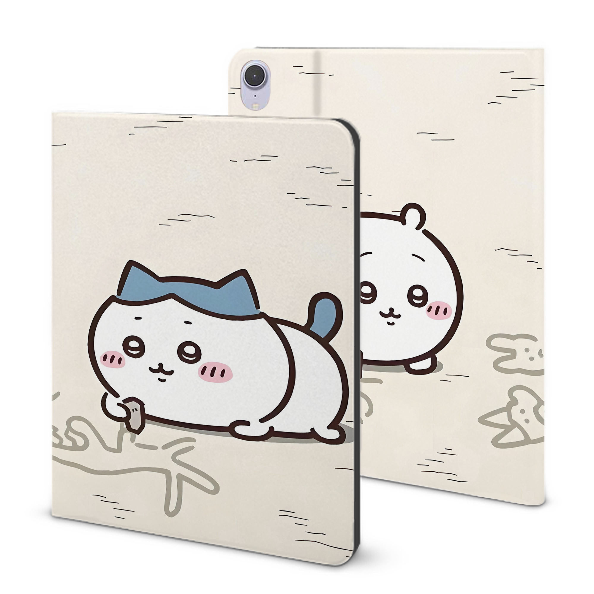 （画像用） ちいかわ Chii-kawa IPad ケース ブック型 PUレザー TPU 耐衝撃 軽量 薄型 ペン収納なし 全面保護 IPad 各モデル対応